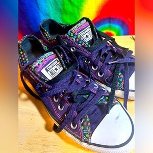 Converse Polka Dot/Purple Double Tongue Low Tops Sz. 11